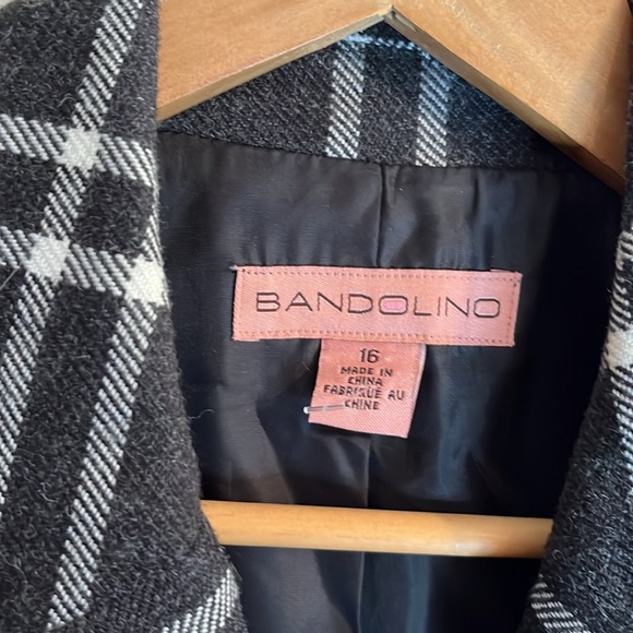 Bandolino acrylic and wool plaid belted jacket women’s 16 - Picture 2 of 11